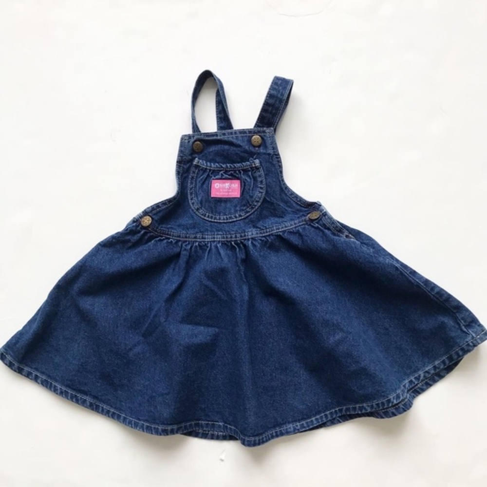 Vintage Oshkosh dark wash denim dress jumper 5T